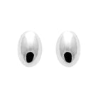 Boucles d’oreilles puces ovale bombé poli miroir en argent 925 rhodié
