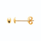 Boucles d’oreilles puces ovale bombé poli miroir en plaqué or