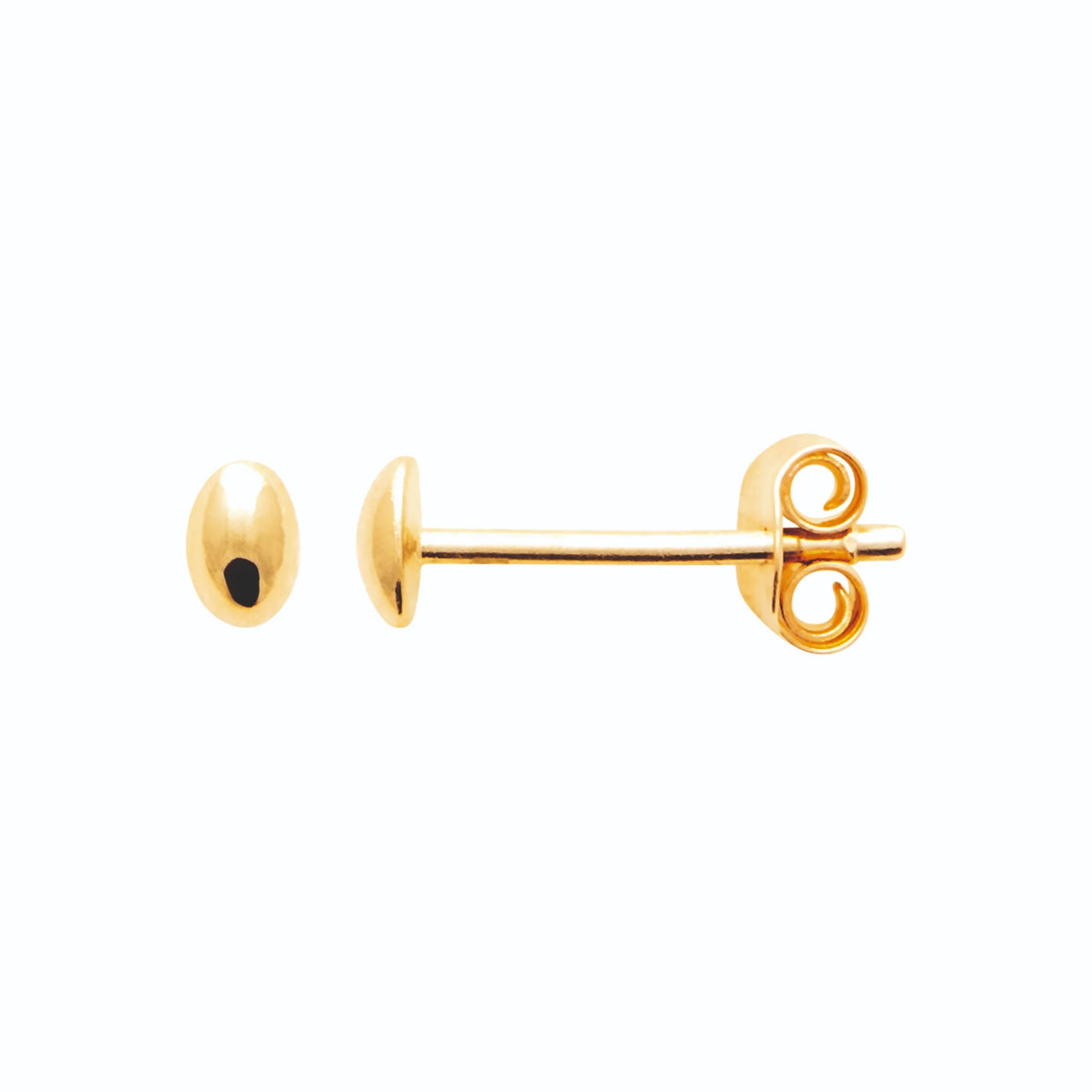 Boucles d’oreilles puces ovale bombé poli miroir en plaqué or