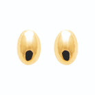 Boucles d’oreilles puces ovale bombé poli miroir en plaqué or