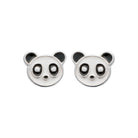 Boucles d’oreilles puces panda enfant en argent 925 rhodié