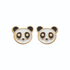 Boucles d’oreilles puces panda enfant en plaqué or