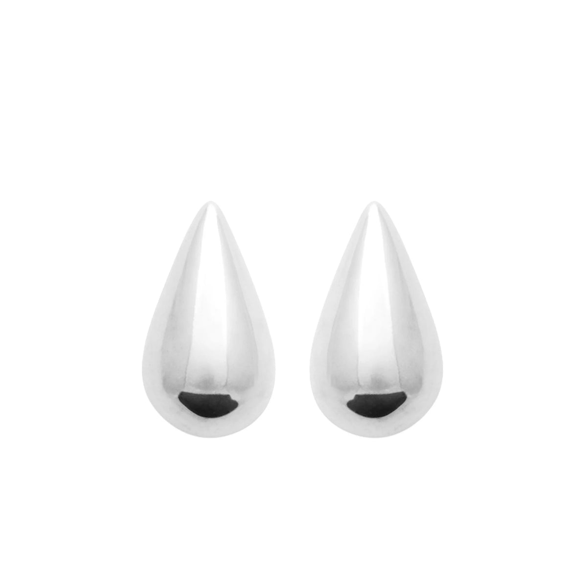 Boucles d’oreilles puces petite goutte bombée en argent 925 rhodié