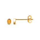 Boucles d’oreilles puces pierre ovale orange en plaqué or