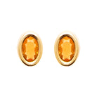 Boucles d’oreilles puces pierre ovale orange en plaqué or