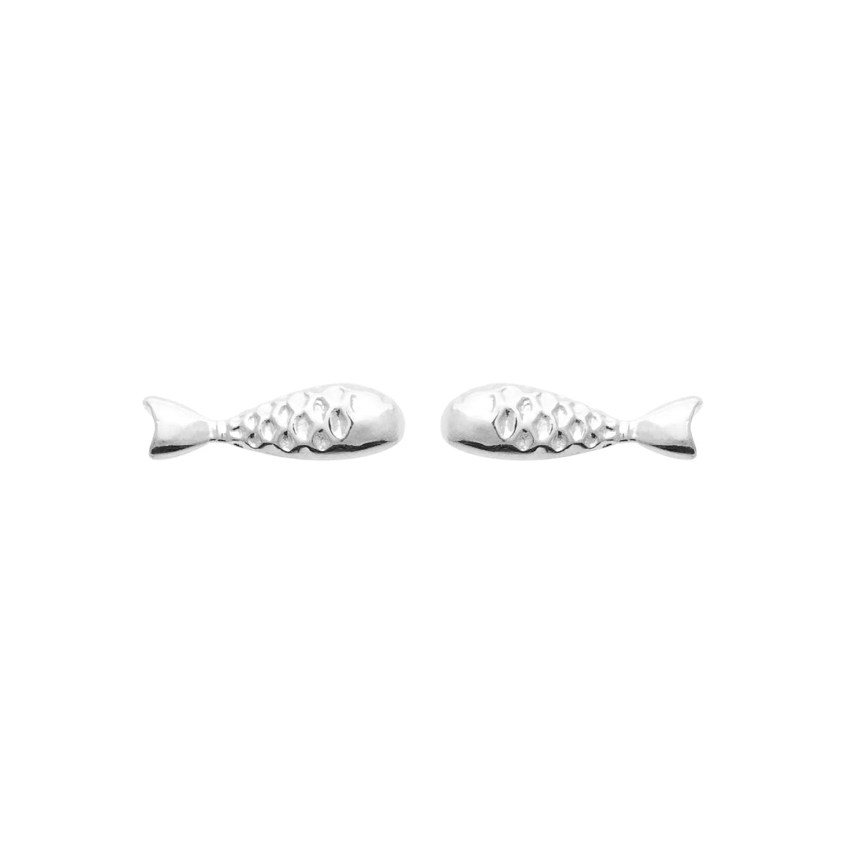 Boucles d’oreilles puces poisson enfant en argent 925 rhodié
