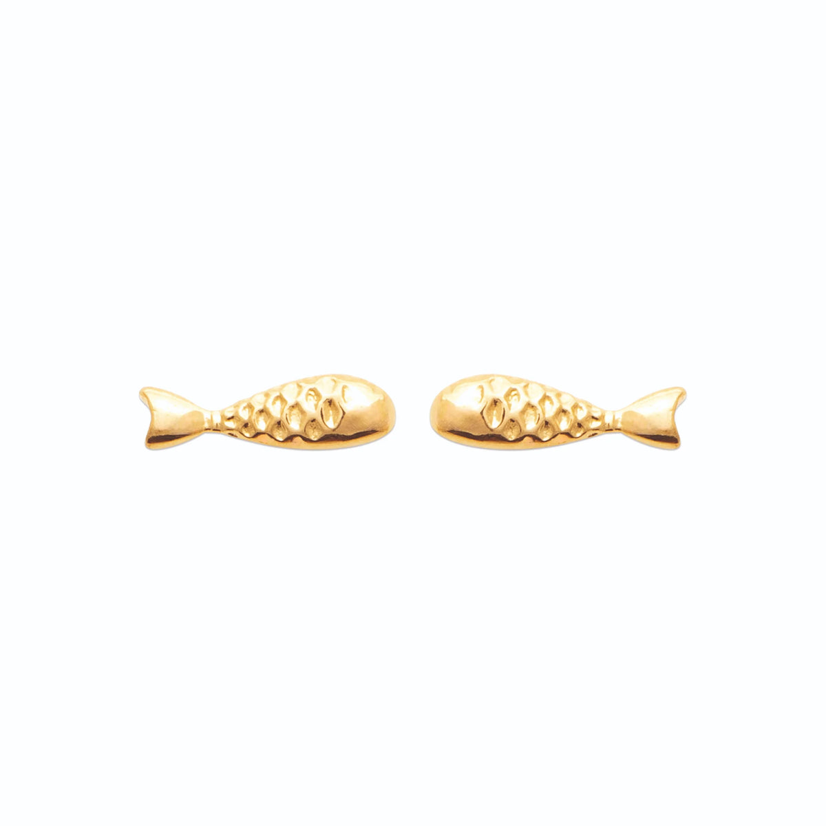 Boucles d’oreilles puces poisson enfant en plaqué or