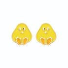 Boucles d’oreilles puces poussin jaune enfant en plaqué or