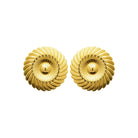 Boucles d’oreilles puces rosace godronnée en acier PVD doré
