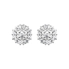 Boucles d’oreilles puces rosace de zircons en argent 925 rhodié