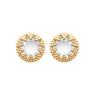 Boucles d’oreilles puces soleil pavé de zircons en plaqué or