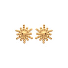 Boucles d’oreilles puces soleil rayons granulés en plaqué or