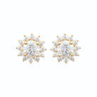 Boucles d’oreilles puces soleil de zircons en plaqué or