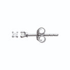 Boucles d’oreilles puces solitaire zircon quatre griffes en argent 925, vue de profil