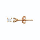 Boucles d’oreilles puces solitaire zircon quatre griffes en plaqué or
