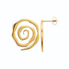 Boucles d’oreilles puces spirale de fil en acier PVD doré