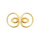 Boucles d’oreilles puces spirale de fil double en acier PVD doré