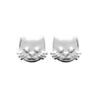 Boucles d’oreilles puces tête de chat enfant en argent 925 rhodié