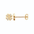 Boucles d’oreilles puces trèfle zircons en plaqué or