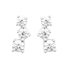 Boucles d’oreilles puces trio de zircons en cascade en argent 925 rhodié