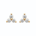 Boucles d’oreilles puces trio de zircons en plaqué or