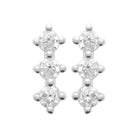 Boucles d’oreilles puces trois zircons en argent 925