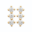 Boucles d’oreilles puces trois zircons en plaqué or