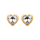 Boucles d’oreilles puces zircon cœur serti clos en plaqué or