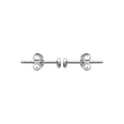 Boucles d’oreilles puces zircon serti clos en argent 925, vue de profil