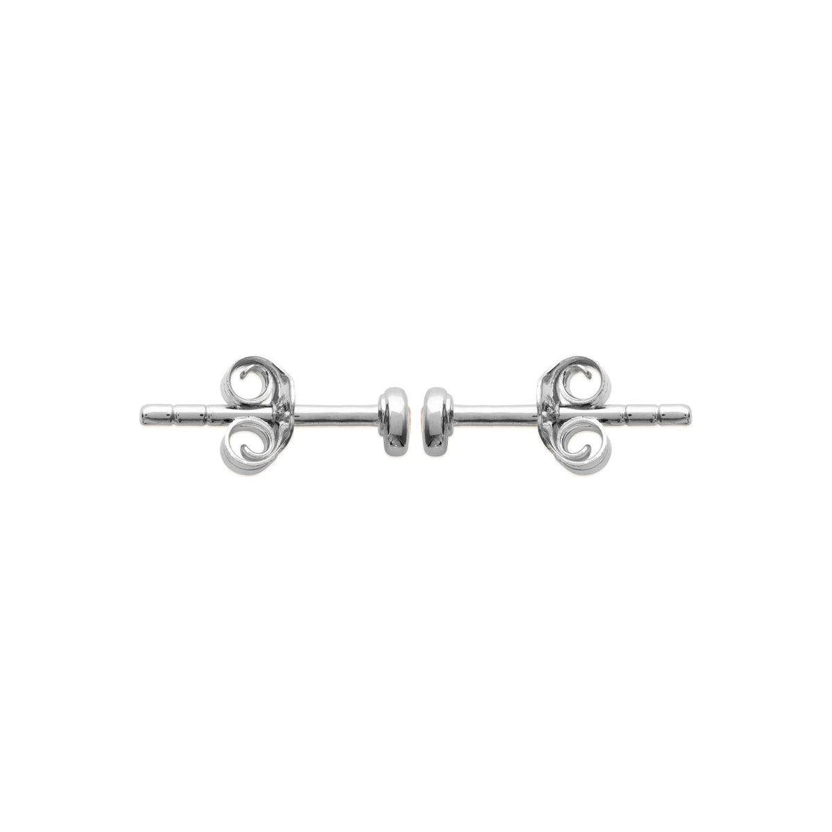 Boucles d’oreilles puces zircon serti clos en argent 925, vue de profil