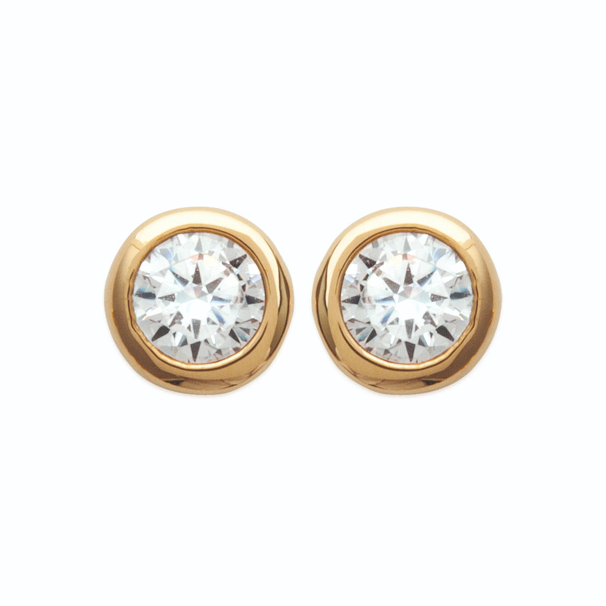 Boucles d’oreilles puces zircon serti clos en plaqué or