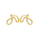 Boucles d’oreilles ruban ondulé en acier PVD doré