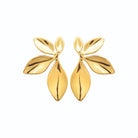 Boucles d’oreilles trio de feuilles en acier PVD doré