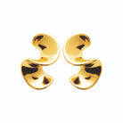 Boucles d’oreilles volutes sculptées en acier PVD doré