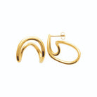 Boucles d’oreilles ruban ondulé en acier PVD doré
