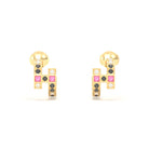 Boucles d’Oreilles Art Déco – Or Jaune 18 Carats & Diamants – Harmonie au Choix