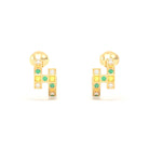 Boucles d’Oreilles Art Déco – Or Jaune 18 Carats & Diamants – Harmonie au Choix