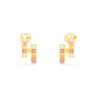 Boucles d’Oreilles Art Déco – Or Jaune 18 Carats & Diamants – Harmonie au Choix