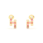 Boucles d’Oreilles Art Déco – Or Jaune 18 Carats & Diamants – Harmonie au Choix