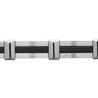 Bracelet à barrettes et caoutchouc noir en acier homme en détail