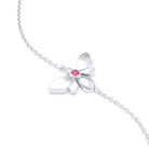 Bracelet Abeille or blanc 18 carats – pierre précieuse au choix Rubis