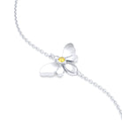 Bracelet Abeille or blanc 18 carats – pierre précieuse au choix Saphir jaune