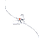 Bracelet Abeille or blanc 18 carats – pierre précieuse au choix Saphir orange