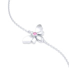 Bracelet Abeille or blanc 18 carats – pierre précieuse au choix Saphir rose
