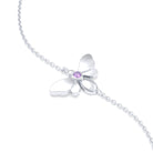 Bracelet Abeille or blanc 18 carats – pierre précieuse au choix Saphir violet