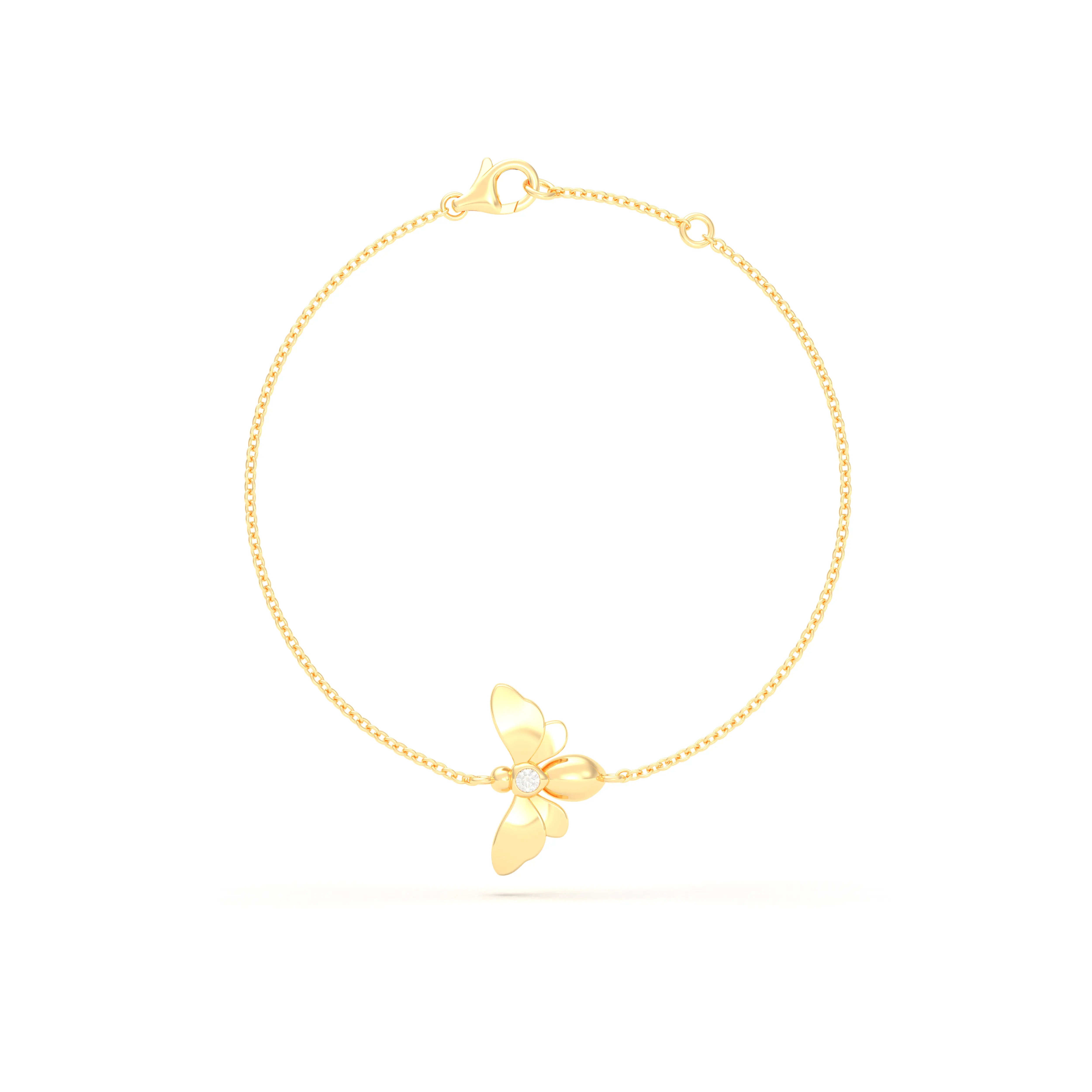 Bracelet Abeille or jaune 18 carats – pierre précieuse au choix