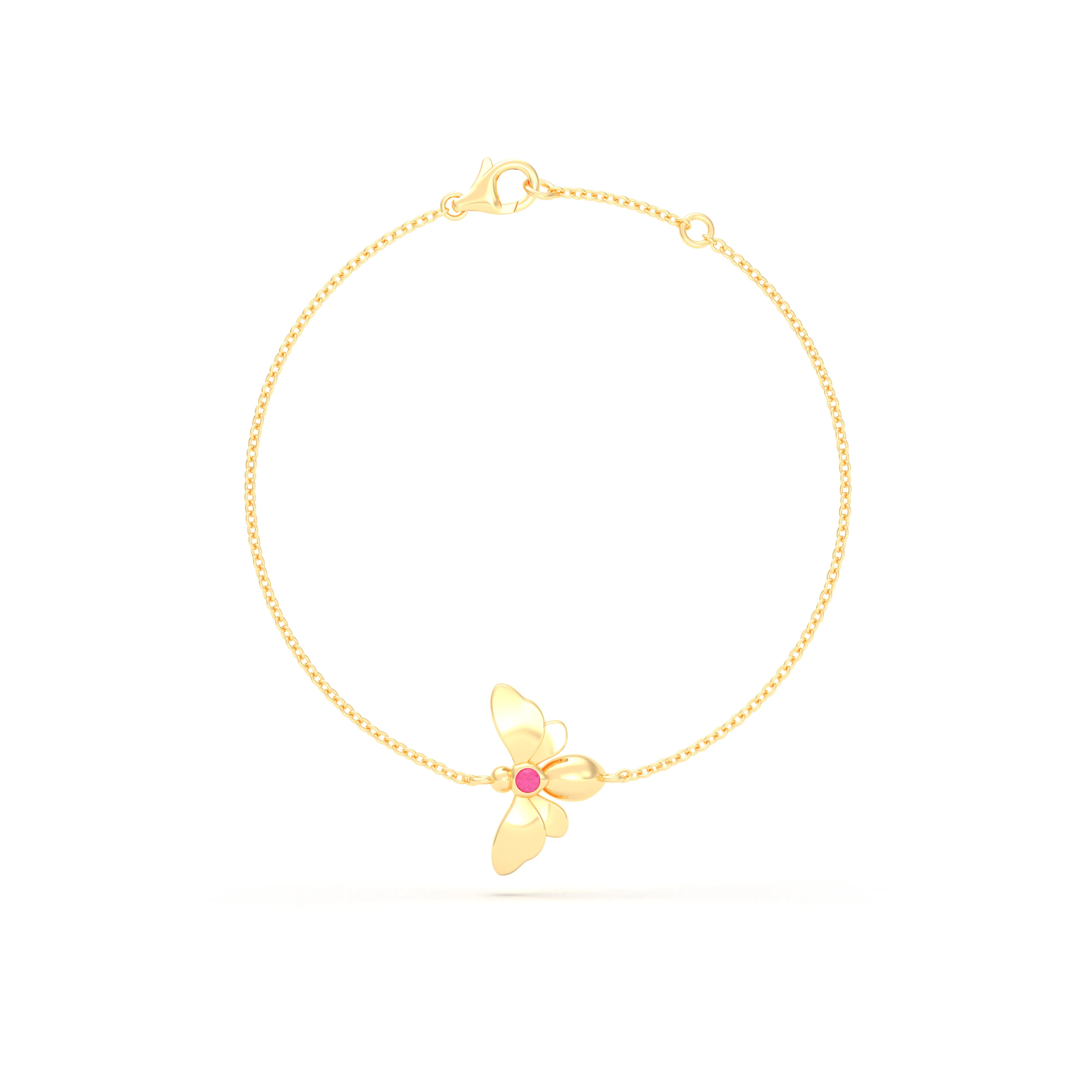 Bracelet Abeille or jaune 18 carats – pierre précieuse au choix