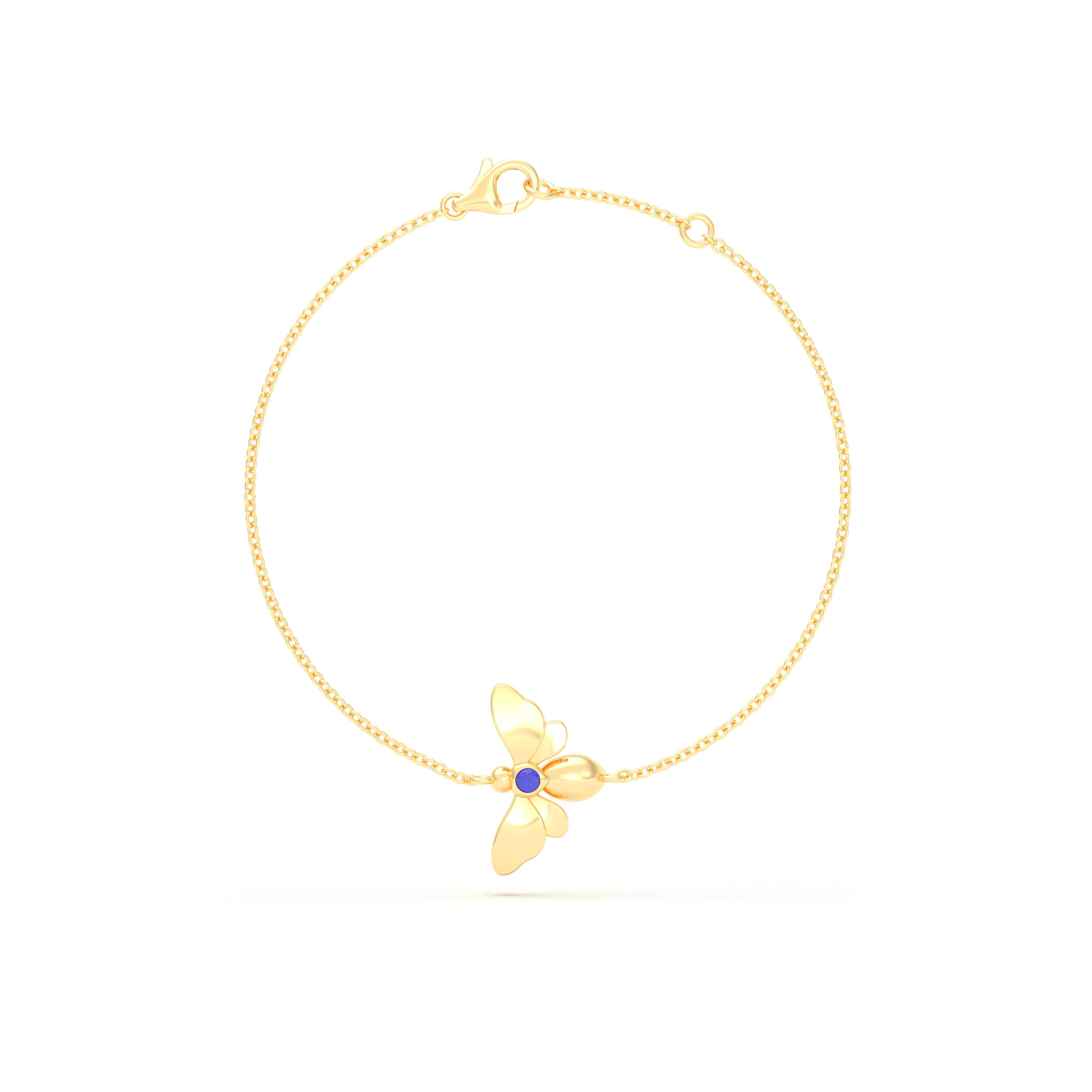 Bracelet Abeille or jaune 18 carats – pierre précieuse au choix