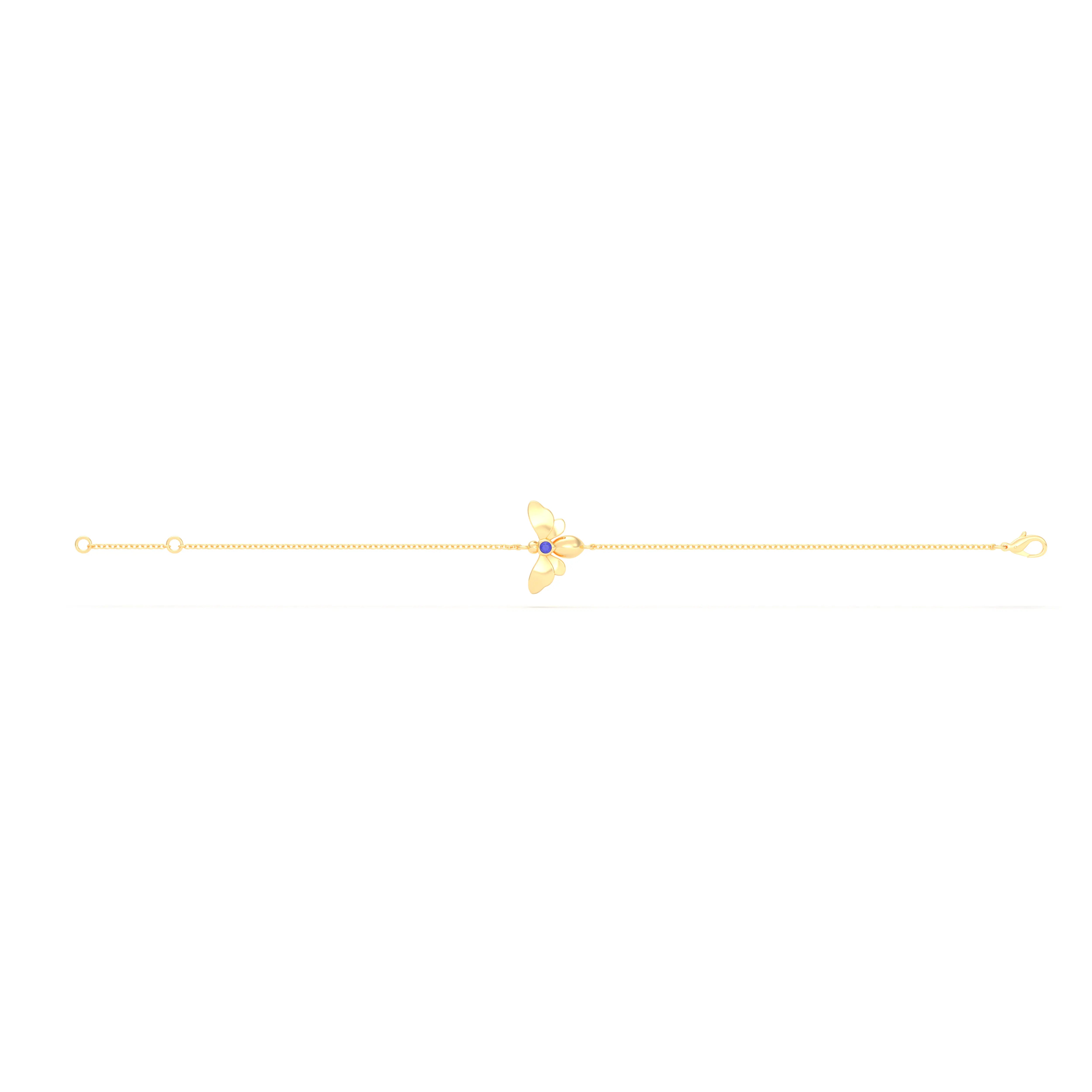 Bracelet Abeille or jaune 18 carats – pierre précieuse au choix