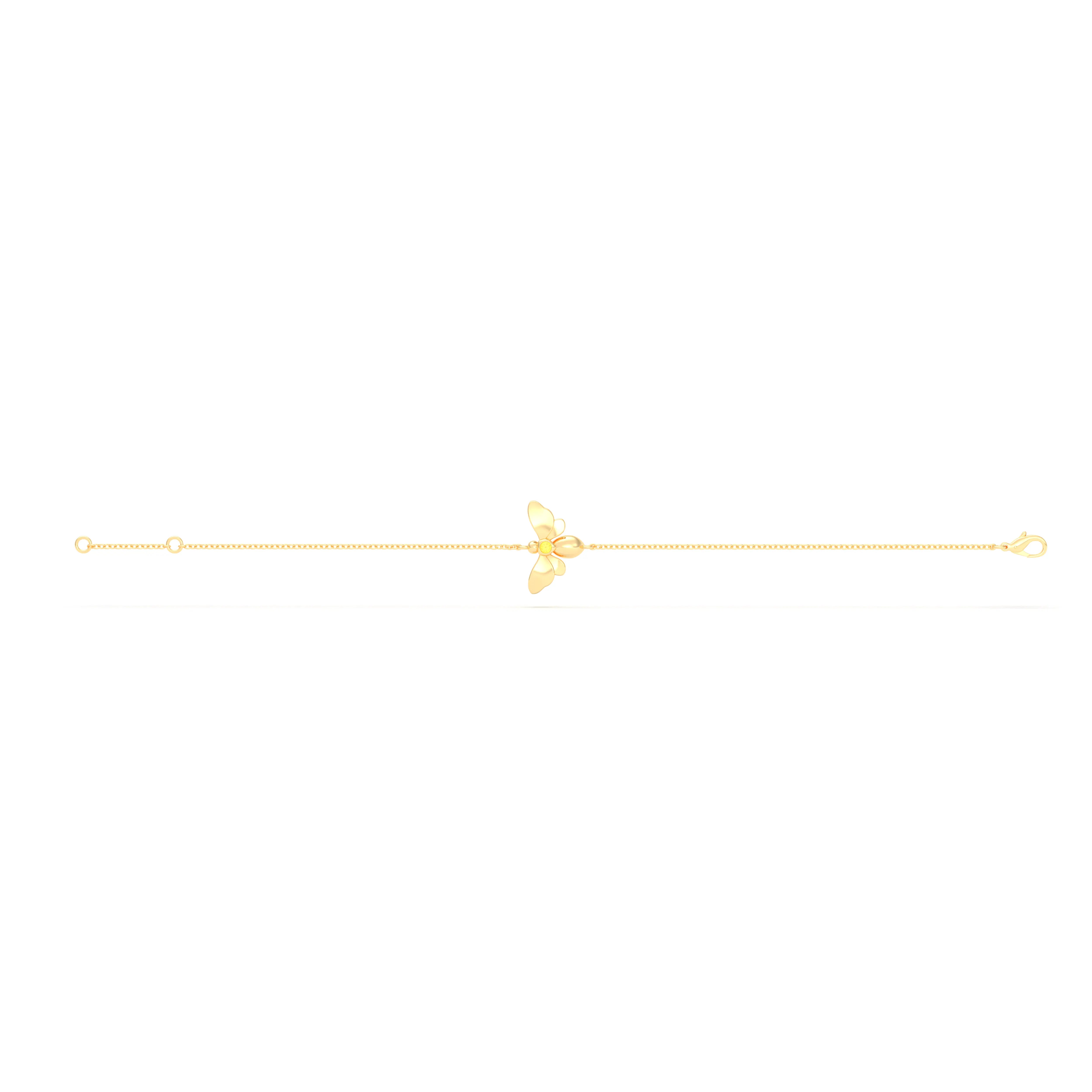 Bracelet Abeille or jaune 18 carats – pierre précieuse au choix
